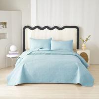 Colcha Liso Premium 6 Colores Neutros - Gris, Blanco, Beige, Verde, Azul y Rosa | Tallas Exactas 90, 105, 135 y 150 cm | Incluye 1-2 Fundas de Almohada Minimalistas | - details 5