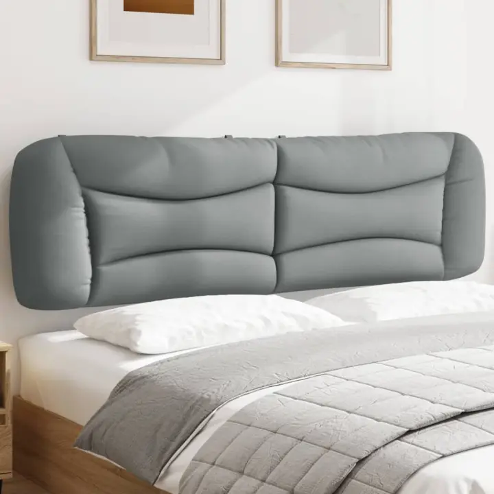 vidaXL Cabecero de cama acolchado tela gris claro 180 cm - 1
