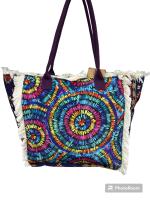 MEJORADA Bolso de playa o piscina grande con estampados del estilo original con fleco de borla blanco de algodon,tamaño 55*37*19CM.contiene bolsillos interior y forros.tejido 100% poliéster - details 4