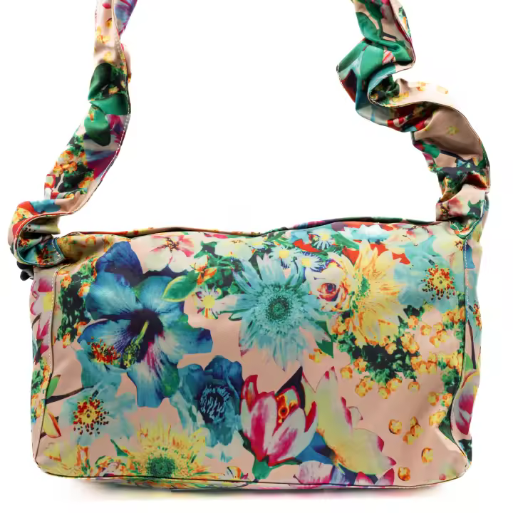 DUNNE BRAND YAN SHUANG Bolso Ajustable “Loto” - Multicolor, Flores, Algodón, Diseño Original, Regalo Especial - 1