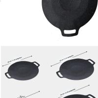 Sartén De Asado Redonda Aluminio No Adherente Para Barbacoa Y Frying Pánuelo De Sartén Para Grill Exterior De Hierro Fundido Grill Coreen - details 18