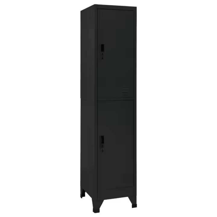 vidaXL Taquilla de acero negro 38x45x180 cm - 1