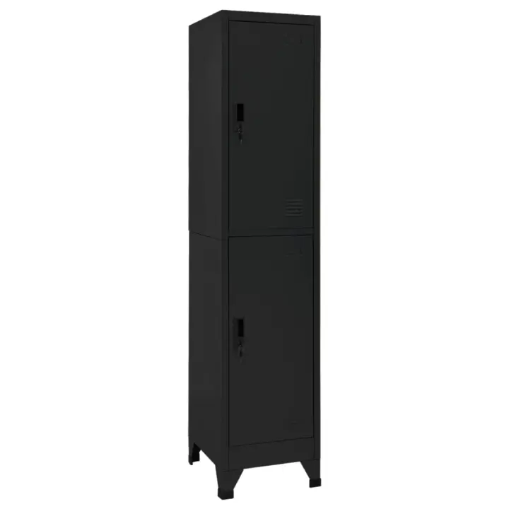 vidaXL Taquilla de acero negro 38x45x180 cm - 1