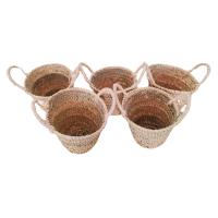 SET 4 Cestas Mini para Eventos Medidas 23 x 20 x 15 cm Palma Natural ,Mini Bolso Niña de Arras - details 0