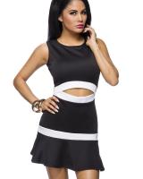 Vestido vendaje blanco y negro con vientre abierto marca generica - details 3