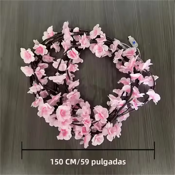 Árbol De Cerezo En Flor LED 72 Luces USB Con 8 Modos Lámpara De Cadena Colorida Para Decoración De Habitación Boda Y Navidad - 1