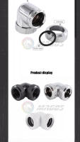 Conector De Tubo Duro De Encaje 90° Para Refrigeración Por Enfriamiento Con Agua Fitting De Metal Compatible Con Tubo PMMA PETG De OD14mm - details 2