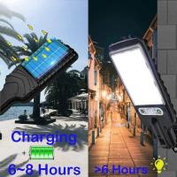 Lámpara De Calle LED Solar Con Sensor De Movimiento Y 3 Modos Impermeable Para Jardín Iluminación De Seguridad Exterior COB 108/117 - details 1