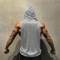 Sudadera Sin Mangas De Bodybuilding Para Hombre Camiseta De Musculación Algodón Con Capucha Deportiva Para El Gimnasio Y La Fitness - details 6
