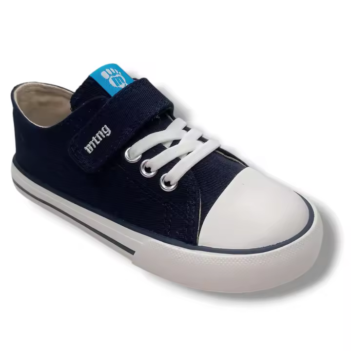 Mustang Zapatilla Lona Sneakers Barefoot Niña 49065 MARINO Respetuoso calzado niños Summer ROYALE CORDONETS - 1