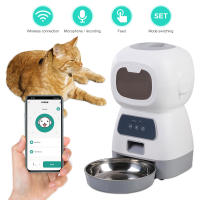 Dispensador de Comida Seca para Gatos Perros Dispensador Automático de 3,5 L con Ventana Visible Grabadora con Función de Memoria - details 0