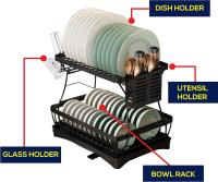 Cocina plato de almacenamiento rack hogar vajilla para cuencos, palillos y placas extraíble fregadero de drenaje lateral rack de almacenamiento - details 2