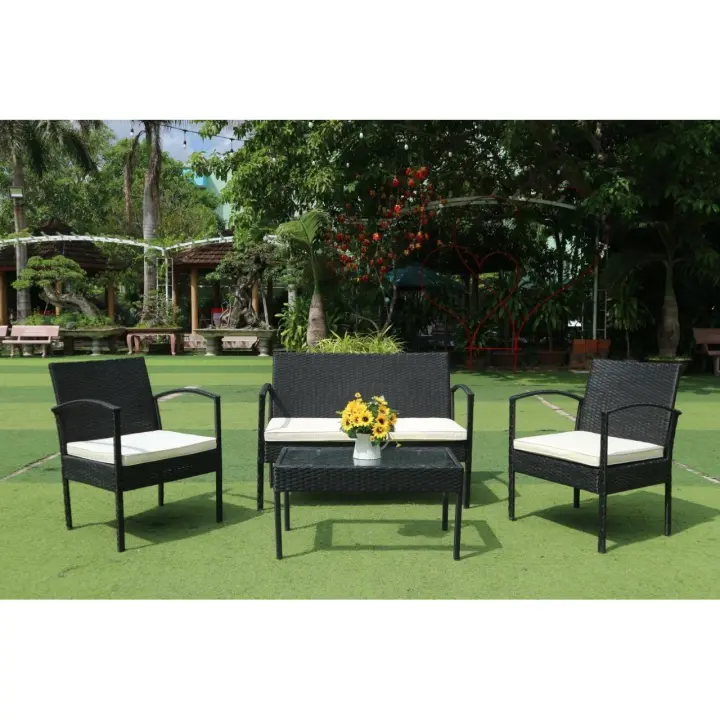 Muebles Set Conjunto Jardín Patio Terraza mesa con sillas Ratán Brisa - 1