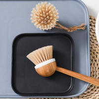 Cepillo De Limpieza Para Cocina Con Manija Larga De Bambú Cepillo De Lavado De Platos Suave Para Ollas Y Sartenes Antideslizantes Para Fregadero Y Estufa - details 0