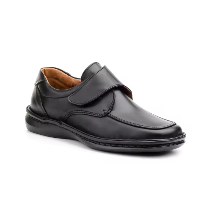 MºMº60300 Negro- Hecho en España ZAPATO Hombre Piel CON VELCRO Numeración: 38-45 Marca: Cactus Color: Negro- ZAPATO EN PIEL CON CIERRE DE VELCRO MUY SUAVE Y MAXIMO CONFORT Y CALIDAD CON SUELA MUY LIGERA Y TODO COSIDO - 1