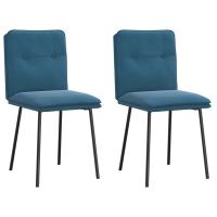 vidaXL Sillas de comedor 2 unidades terciopelo en color Negro/Marrón/Gris oscuro y más | cómodas modernas ergonómicas para comedor cocina salón hogar - details 4