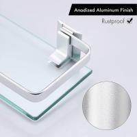 Baño de aluminio estante vidrio templado rectángulo 1 capa extra gruesa plata arenado montaje en pared - details 3