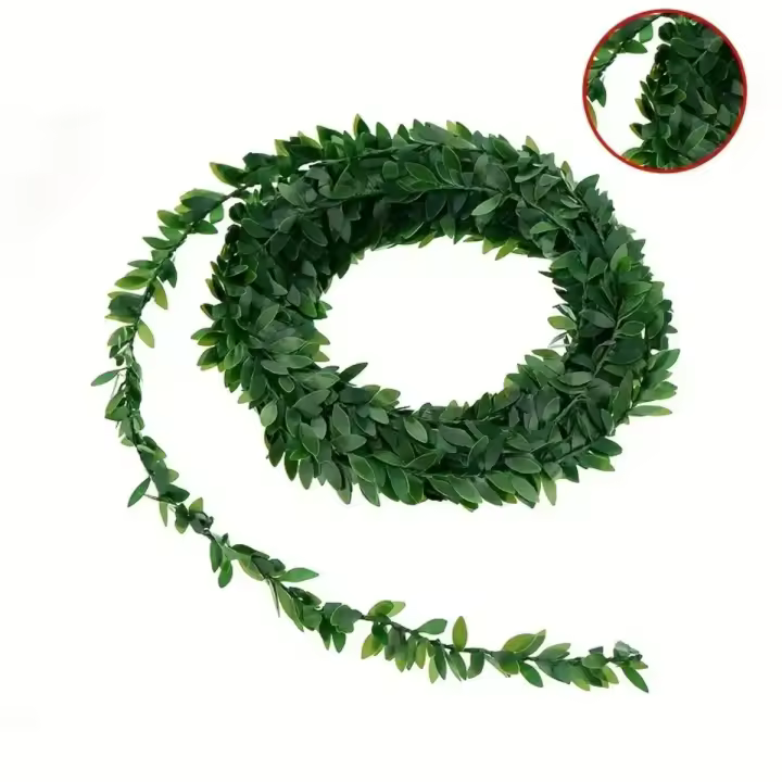 Guirnalda De Iva Artificial Wisteria 1PC Vine Verde Falsa Planta Para Decoración De Casa Fiesta Navidad Boda - 1