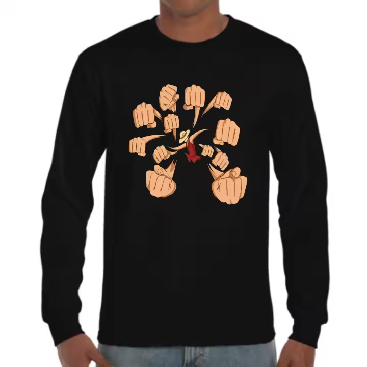 The Fan Tee Camiseta Manga larga de HOMBRE One Piece Luffy Monkey Zoro Nami 106 - 1