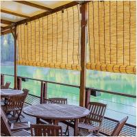 HOGUITA-Estor Enrollable Efecto Bambú, Persiana de Junco Natural para Interior y Exterior, Ideal para Jardín, Terraza o Balcón, Protección Solar y Decorativa, Variedad de medidas - details 5