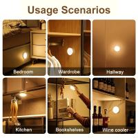 Lámpara De Pared LED Con Sensor De Movimiento Y Recarga 360° Rotación Para Armario Iluminación De Cama Protección Ocular Luz Nocturna Redonda - details 10