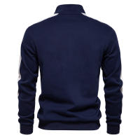 Sudadera de manga larga con cuello levantado para hombre, sudadera deportiva empalmada, chaqueta informal versátil, novedad de Otoño de 2024 - details 2