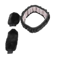 Cubierta De Volante Y Freno De Mano Para Coche En Peluche Gruesa Y Suave Decorativa Protectora Para Hombres Y Mujeres Color Negro Rosa - details 21