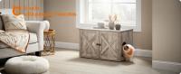 Feandrea Mueble Arenero para Gatos, Caja de Arena Oculta con Separador Extraíble, Mesa Auxiliar, Casa de Interior para Gatos, 80 x 53 x 50 cm, Greige/ Blanco/ Marrón Rústico/Marrón Rústico y Negro - details 0