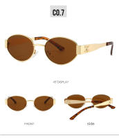 Gafas De Sol Ellipticas 9521 Con Montura De Metal Estilo Europeo Y Americano Tendencia Ins Gafas De Moda Para Hombre Y Mujer - details 13