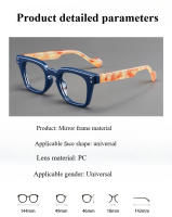 Gafas De Lectura Retro De Lujo Para Hombres Y Mujeres Marco Grande Antiglareante Color Bloqueado Bloquean La Luz Azul - details 3