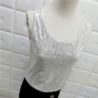 Chaleco De Noche Con Lentejuelas Para Mujer Estilo De Calle Blanca Brillante Poliéster Talla Regular Top De Verano 2022 - details 37