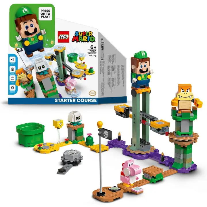 Kit de construcción LEGO Super Mario 71387 Pack Inicial: Aventuras con Luigi; juego de juguetes coleccionables para niños creativos (280 piezas) - 1