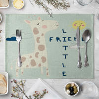 4pc/8pc Almohadillas De Comedor Para Niños Estilo Animal Lindo En Tela De Lino Y Algodón Mates De Mesa Ecológicos Para Festín Familiar - details 5