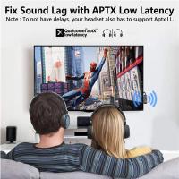 Adaptador De Audio Bluetooth 5.2 2 En 1 Transmisor Receptor Aptx HD Bajo Retardo 3.5mm AUX Para TV PC Coche Altavoz 2 Auriculares - details 8