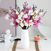 5 Ramas 20 Cabezas De Flores Artificiales De Alta Calidad Magnolia Para Decoración De Hogar Y Bodas Accesorios De Navidad Estilo Otoño - details 0