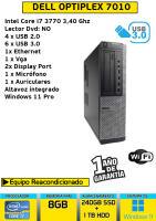 Ordenador de sobremesa Dell optiplex 7010 core i7 8 gb Ram 240 gb ssd 1tb hdd - details 0