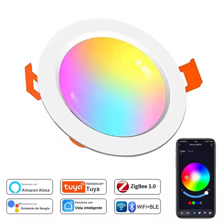 Luz De Techo Inteligente ZigBee LED RGB Dimmable Tuya WiFi Bluetooth Spot Revestido Control Por Voz Alexa Google Home 15W Para Foyer - 1