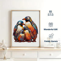 Puzzle De Madera Con Dibujos Irregulares De Pingüino Regalo Elegante En Caja Para Interacción Familiar Y Alivio Del Estrés En Adultos - details 1