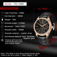 Reloj De Cuarzo Para Hombre PAGANI DESIGN PD-1689 VH65 Lujo Acero Inoxidable Cristal De Zafiro Resistente Al Agua 20Bar Reloj De Pulsera De Cuero Fashion & Casual - details 22