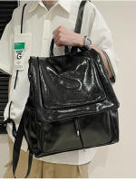 Bolso tipo mochila para el hombro con colgante, moderno, sencillo, informal y de gran capacidad para mujer, con textura y estilo. - details 21