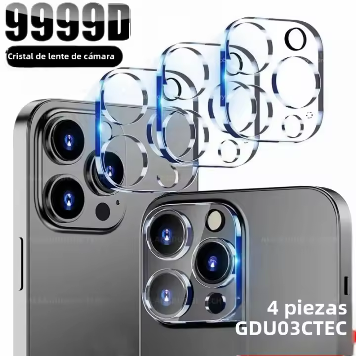 Protector De Lente De Cámara Para iPhone 15 14 13 12 11 pro Max 15 plus Vidrio Templado 4PCS Cubierta De Película Para Lente Trasera - 1