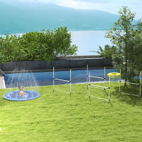 PawHut Splash Pad Aspersor de Juegos de Agua con Rociador Tapete de Salpicaduras Piscina de Verano Portátil para Mascotas Perros - details 0