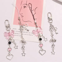 Llavero De Teléfono Gótico Y2K Con Corazón Y Estrella Para Mujeres Y Niñas Accesorio Lindo De Cadenilla De Bolso Kawaii Material Plástico Y Aleación De Zinc - details 0
