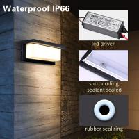 Aplique de pared LED para exteriores de 12 W, impermeable, IP66, Luz de pared cuadrada anthracita, aplique de pared with mamparo de metal, lámpara de pared LED Blanca Cálida para balcón, Cenador, puerta, Jardín, pasillo, utidad - details 0