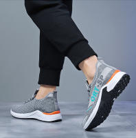 Zapatos deportivos casuales de suela blanda para hombre, zapatos individuales transpirables de malla tejida voladora, zapatos planos para correr - details 10