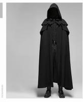 Cayado Medieval Para Hombres Y Mujeres Capa Con Capucha Gótica NegraFantasía Vikinga Traje De Cosplay Para Halloween - details 3
