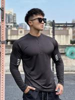 Camiseta Deportiva Para Hombres 2024 Con Cierre Y Cuello Redondo Manga Larga Transpirable Para Entrenamiento Y Baloncesto Ropa De Exterior - details 1