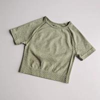 Camiseta De Yoga Sin Costuras Para Mujer Top De Fitness Sudadera Rápida De Secado Manga Corta Deporte Transpirable Talla Verdadera - details 2