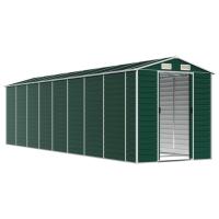 Cobertizo de jardín acero galvanizado verde 191x725x198 cm Decoración de muebles de jardín al aire libre - details 2
