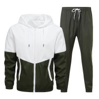 Conjunto Deportivo Casual Para Hombres Con Capucha Traje De Deporte Impermeable De 2 Piezas Chaqueta + Pantalones Estilo Hip Hop - details 8